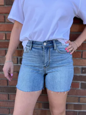 Judy Blue Mid Rise Cut Off Shorts