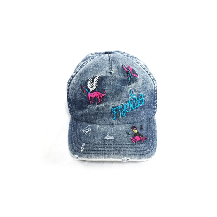 Jungles Jungles Friends Distressed Denim Cap