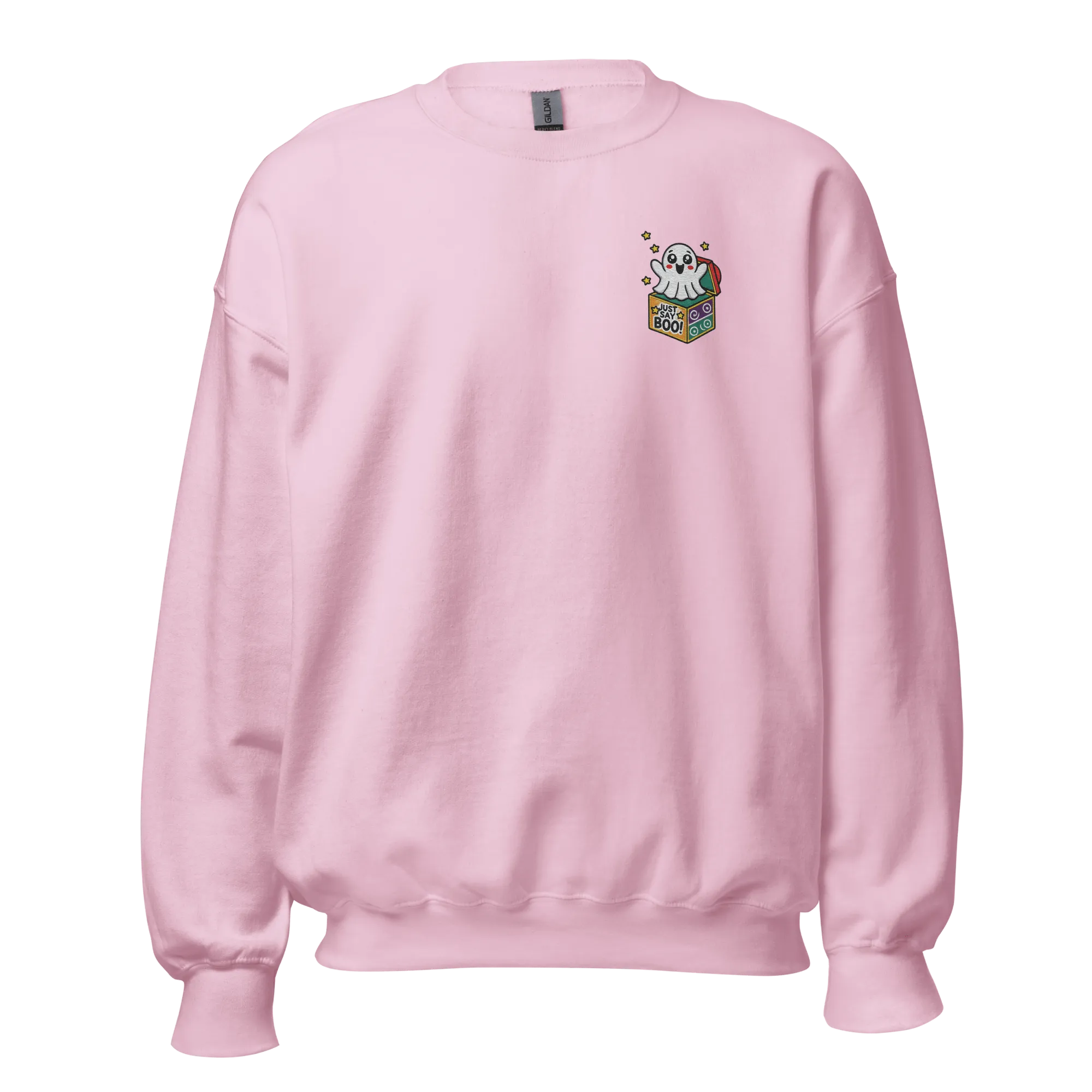 Just Say Boo - Halloween Sweatshirt - Cute Ghost Halloween Sweatshirt
