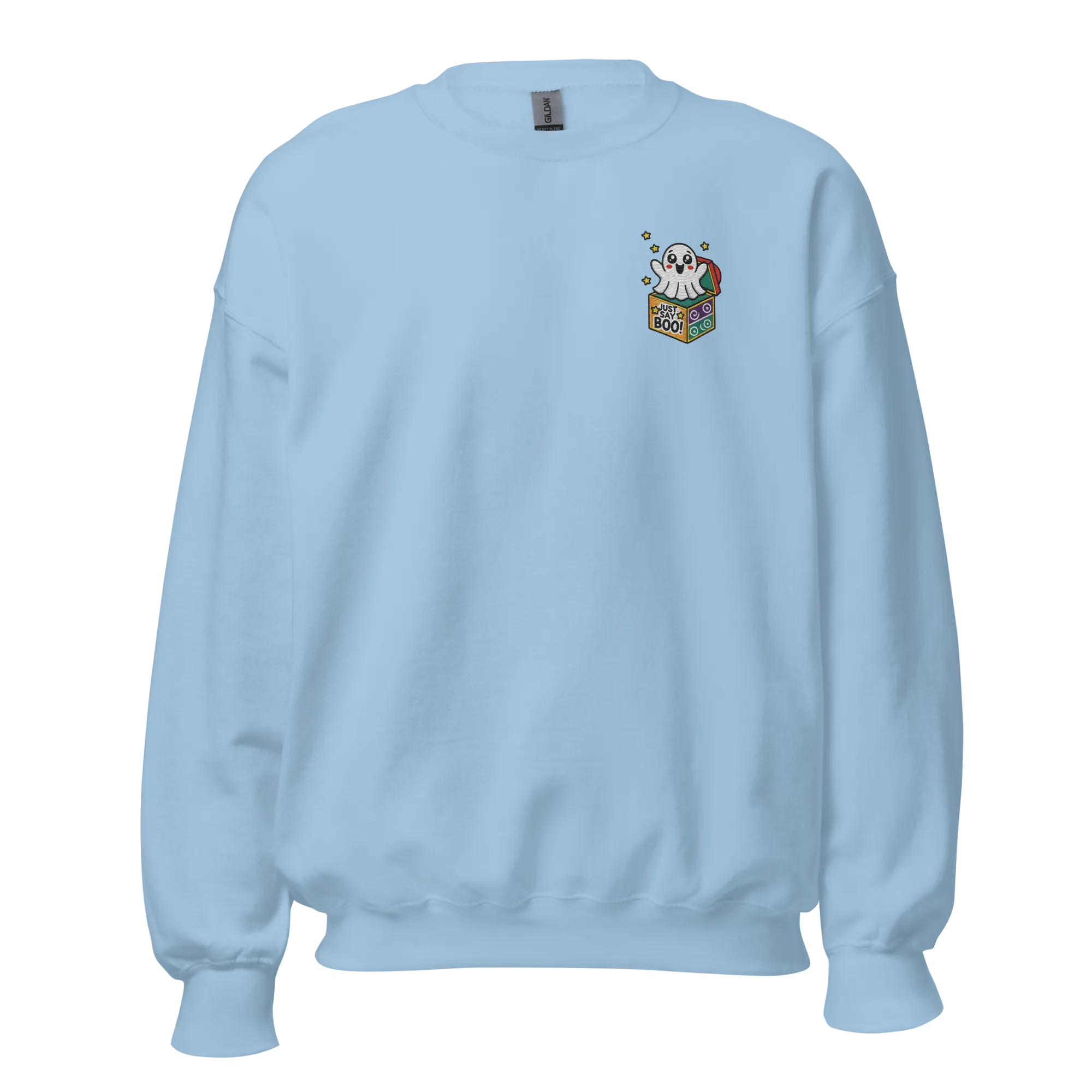 Just Say Boo - Halloween Sweatshirt - Cute Ghost Halloween Sweatshirt
