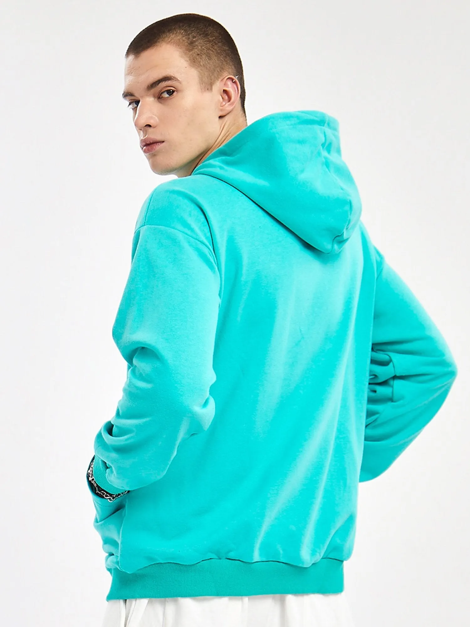 JUSTNOTAG Letter Cotton Hooded Zip-Up Hoodies
