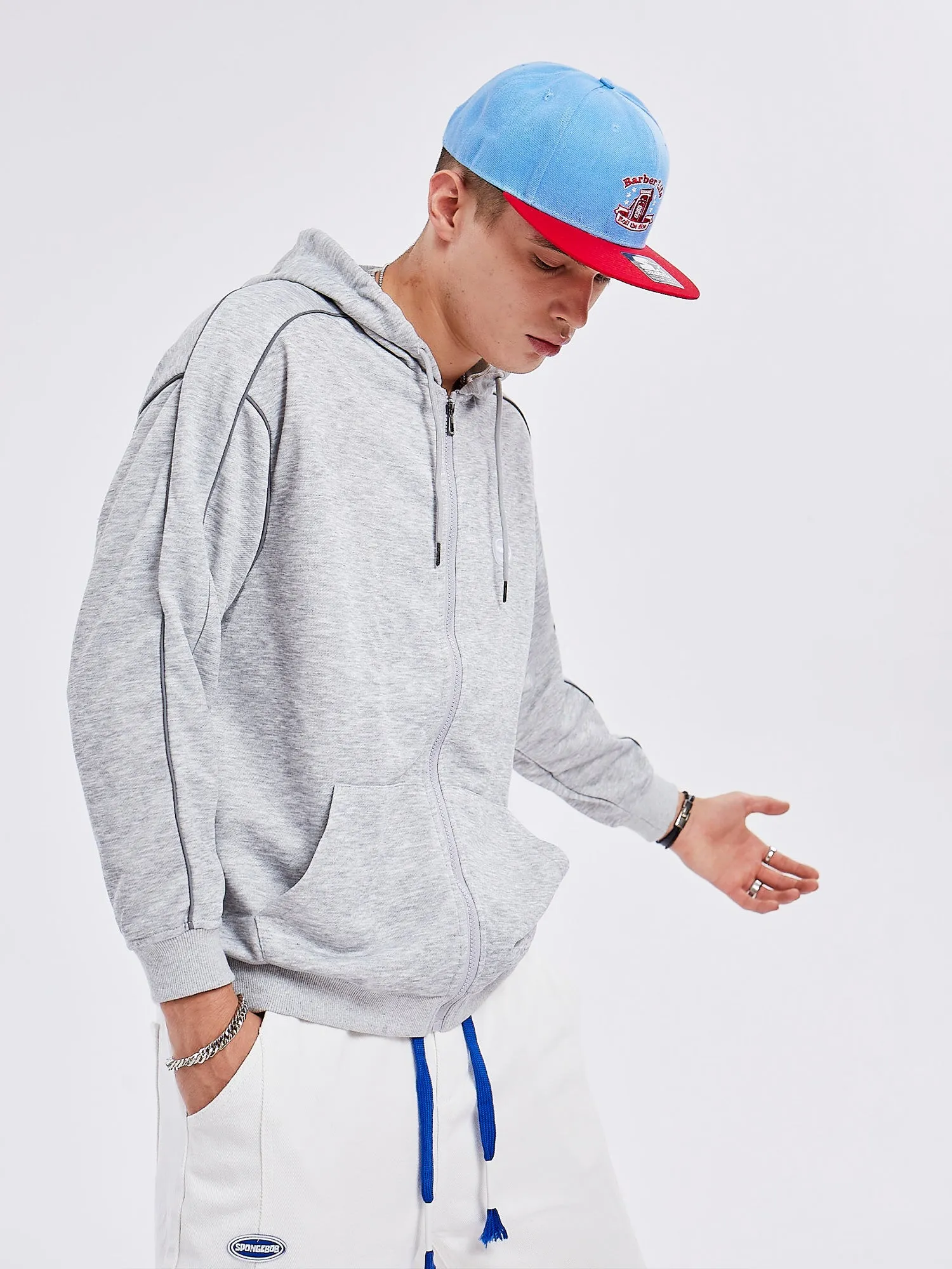 JUSTNOTAG Plain Cotton Hooded Zip-up Hoodies