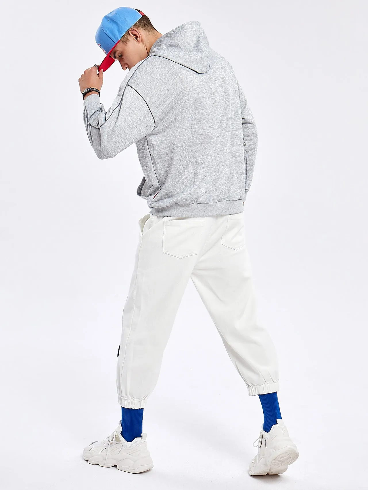 JUSTNOTAG Plain Cotton Hooded Zip-up Hoodies