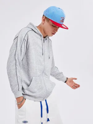 JUSTNOTAG Plain Cotton Hooded Zip-up Hoodies