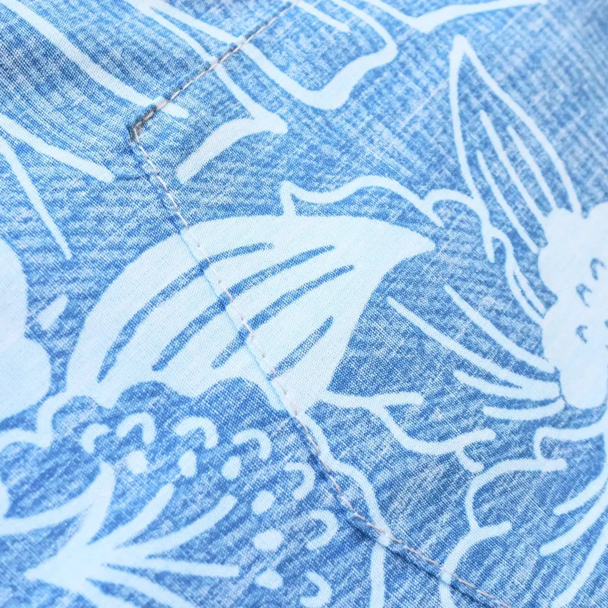 ka'anapali aqua REVERSE print hawaiian cotton shirt
