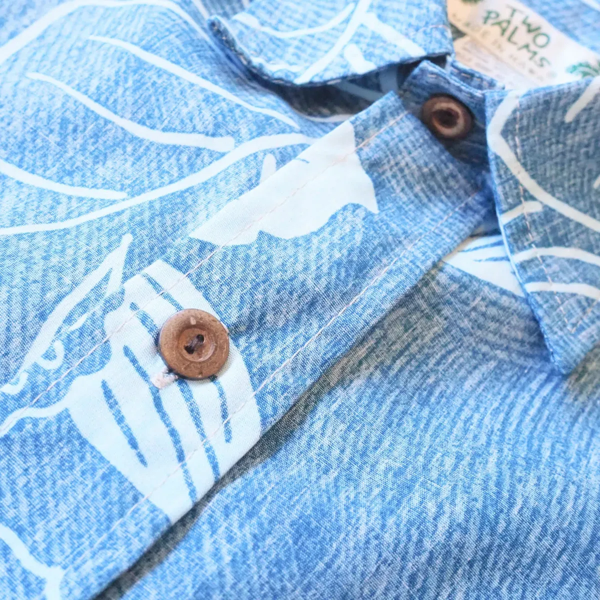 ka'anapali aqua REVERSE print hawaiian cotton shirt