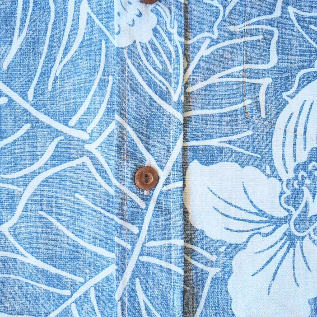 ka'anapali aqua REVERSE print hawaiian cotton shirt