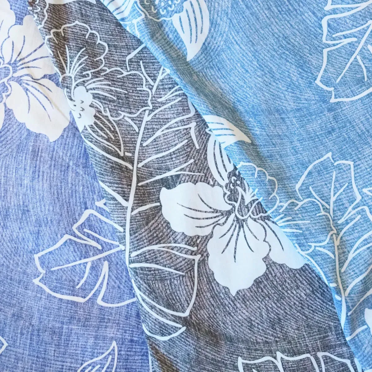 ka'anapali aqua REVERSE print hawaiian cotton shirt