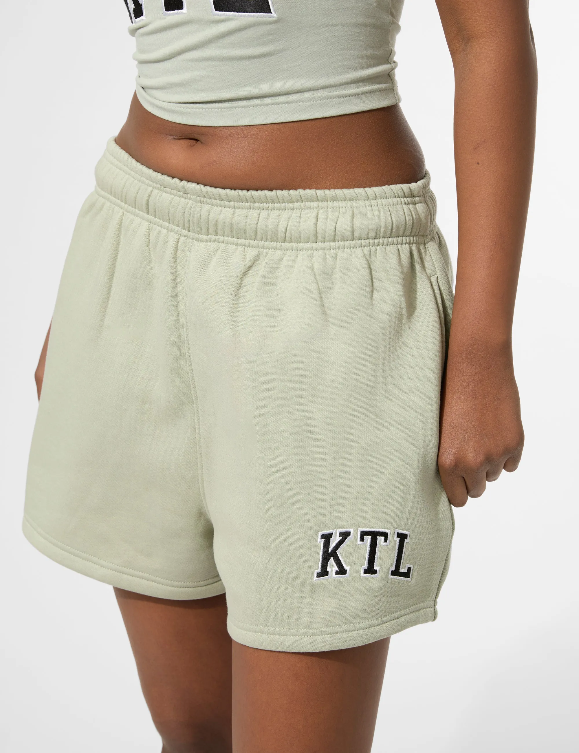 Kaiia KTL Logo Sweat Shorts Sage