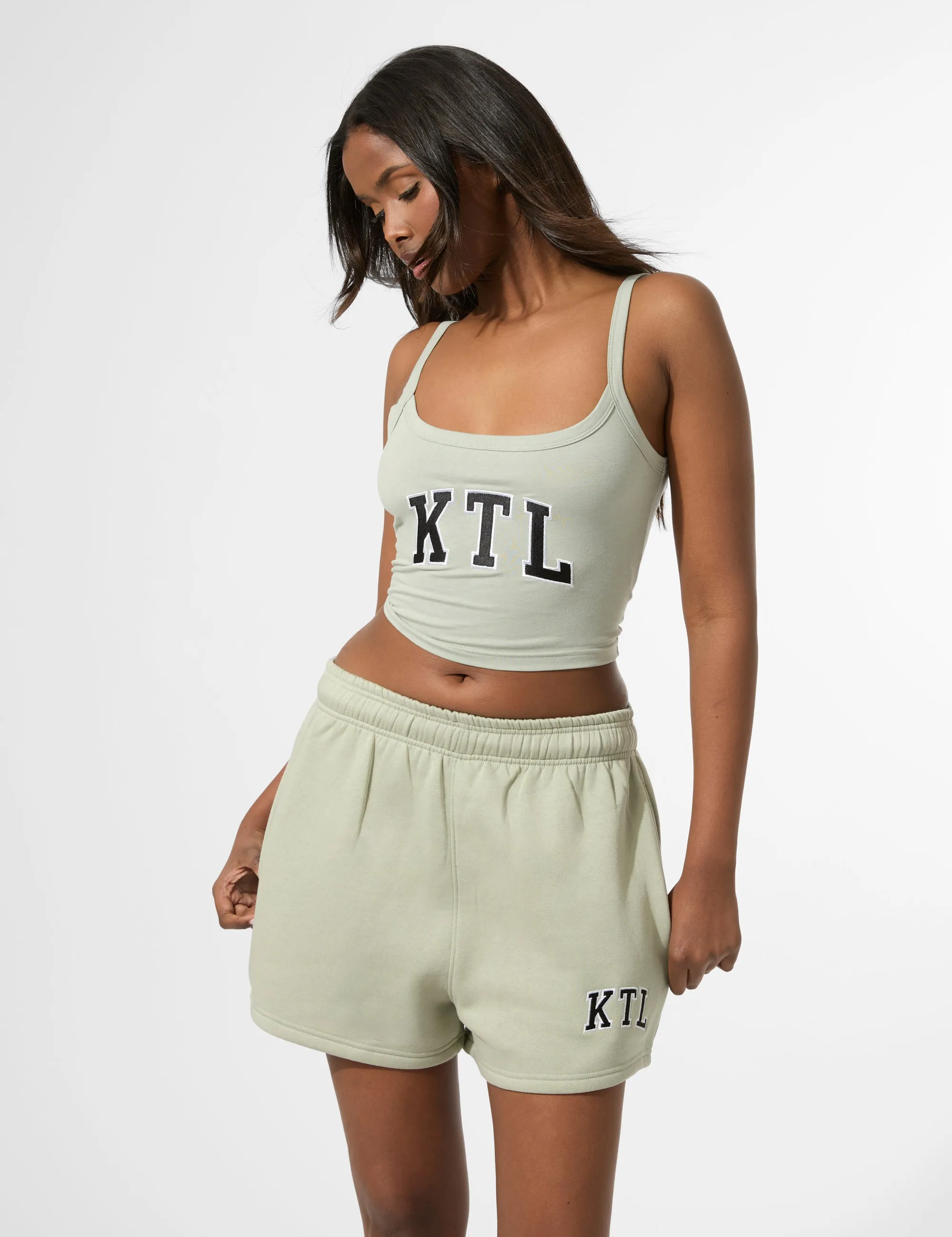 Kaiia KTL Logo Sweat Shorts Sage