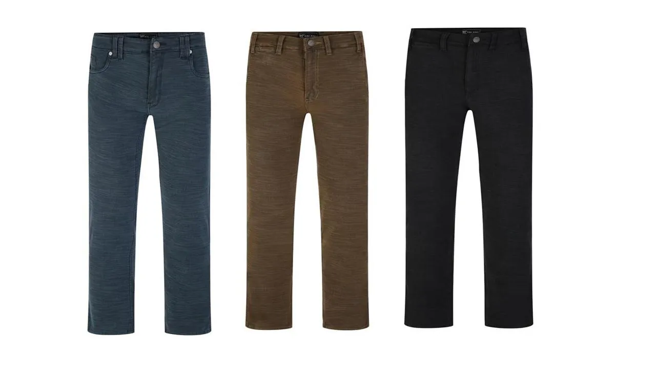 KAM Men's KBS 264 5 Pocket Slub Weave Stretch Pants in 2 Colours
