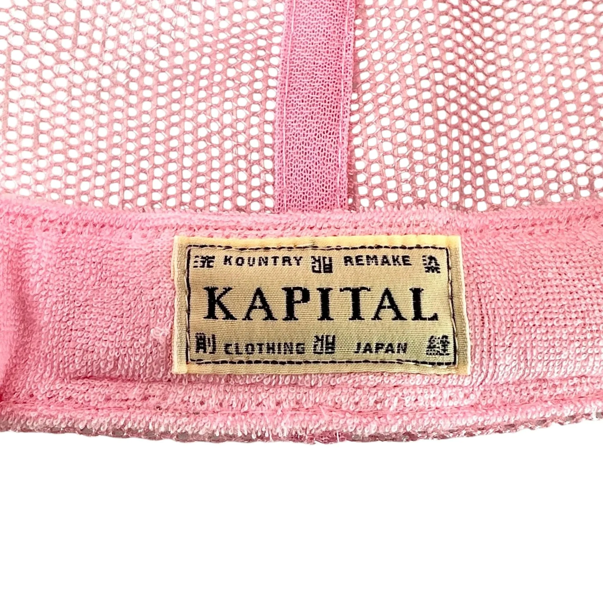 Kapital Denim Love Cats Trucker Cap Pink Blue