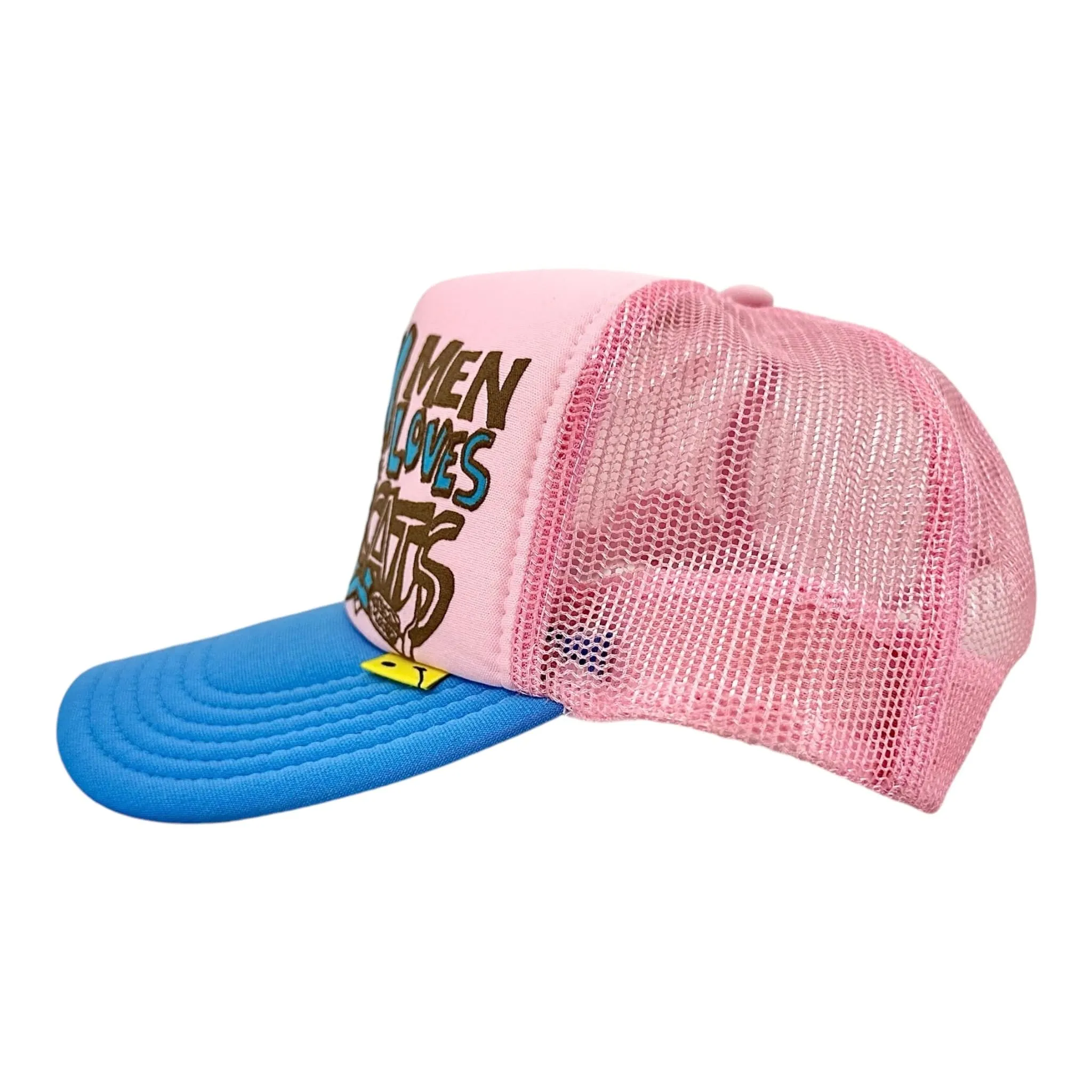 Kapital Denim Love Cats Trucker Cap Pink Blue