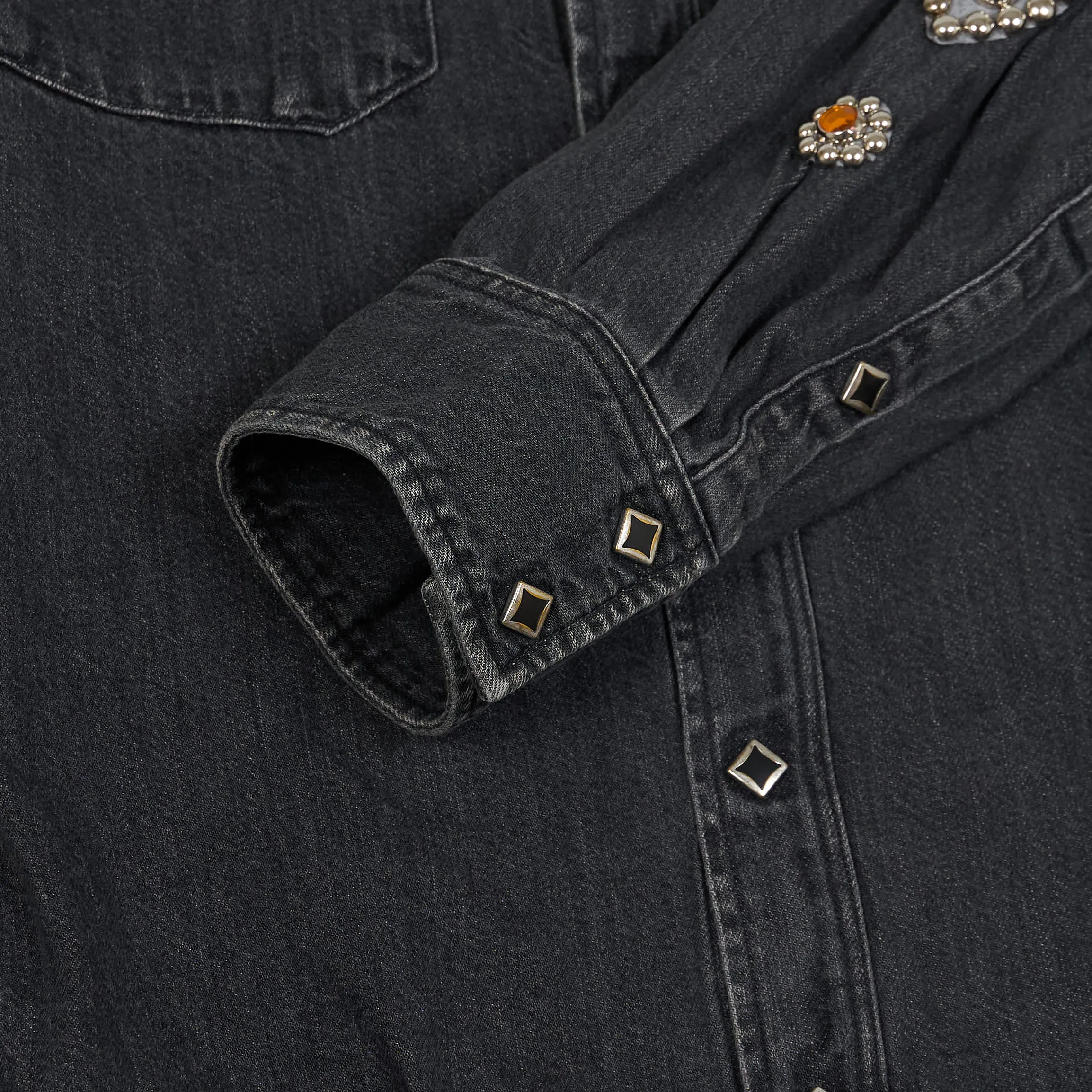Kapital Kountry Western Shirt Black Denim 8oz. (Studs Remake)