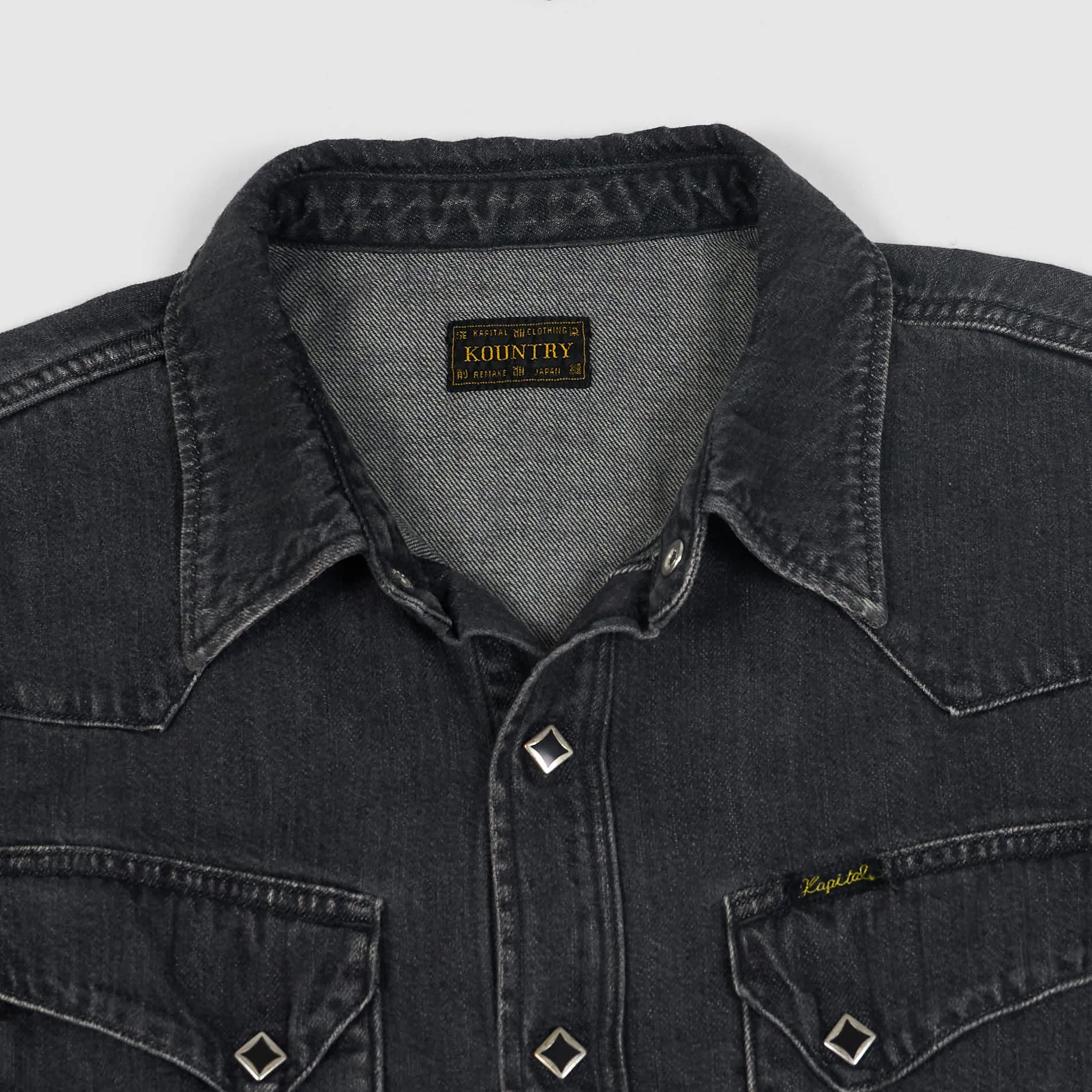 Kapital Kountry Western Shirt Black Denim 8oz. (Studs Remake)