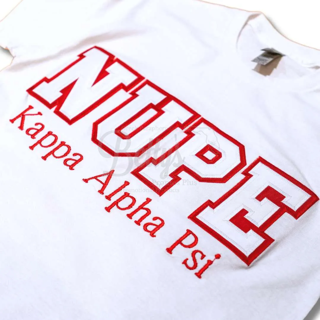 Kappa Alpha Psi ΚΑΨ NUPE Double Stitched Appliqué Embroidered Line T-Shirt