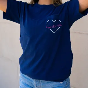 Kappa Alpha Theta Heart Pocket T-Shirt - Navy
