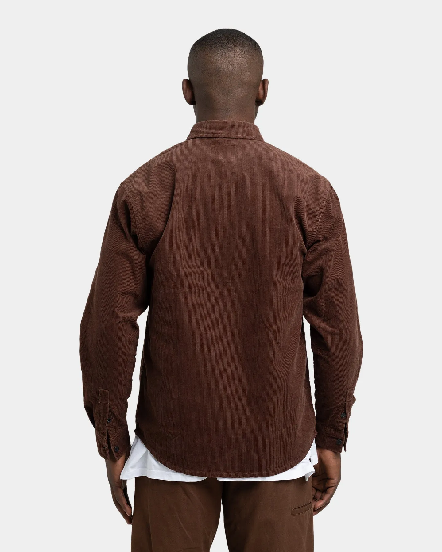Karl Kani Men's Chest Signature Corduroy Shirt Brown