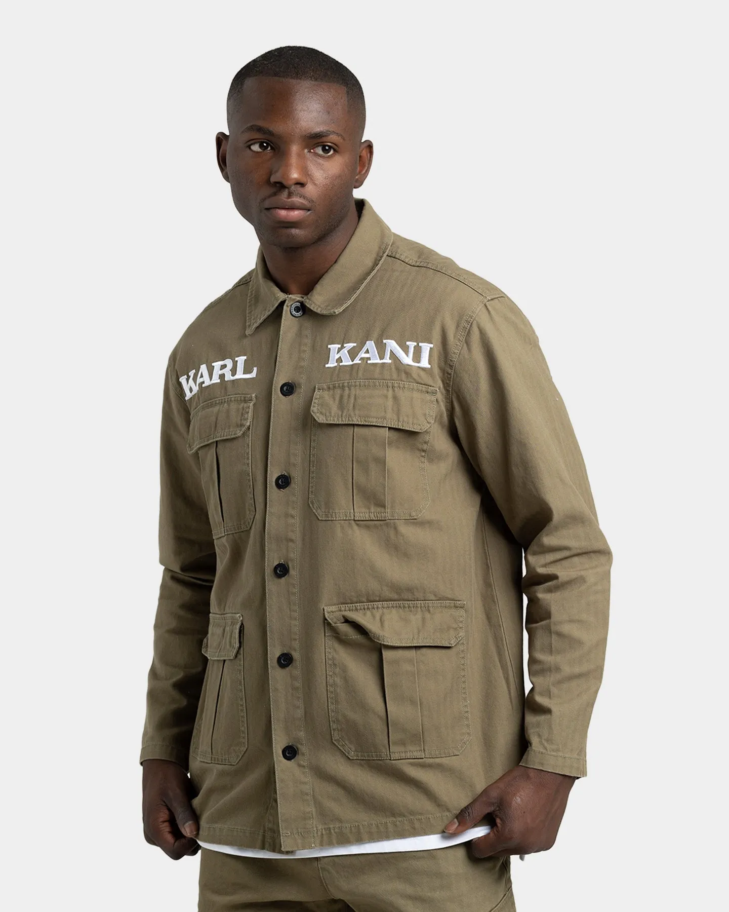 Karl Kani Retro Utility Shirt Jacket Dark Green