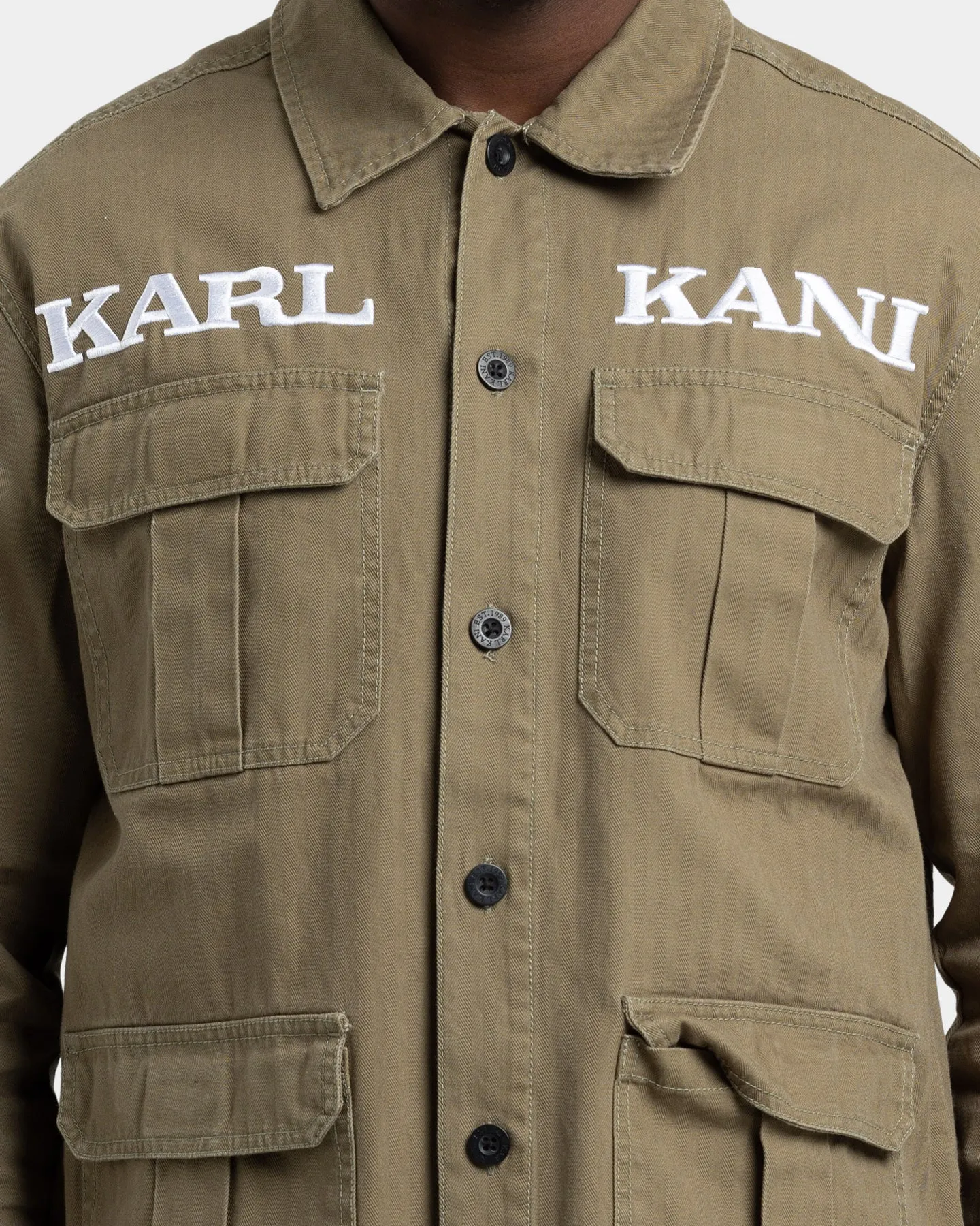 Karl Kani Retro Utility Shirt Jacket Dark Green