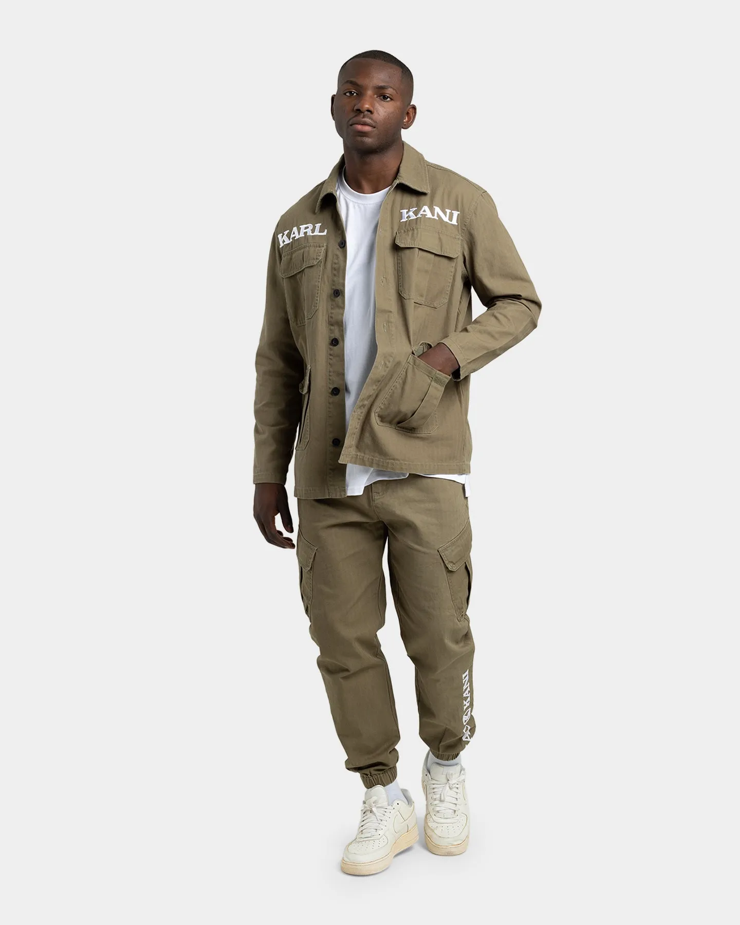 Karl Kani Retro Utility Shirt Jacket Dark Green