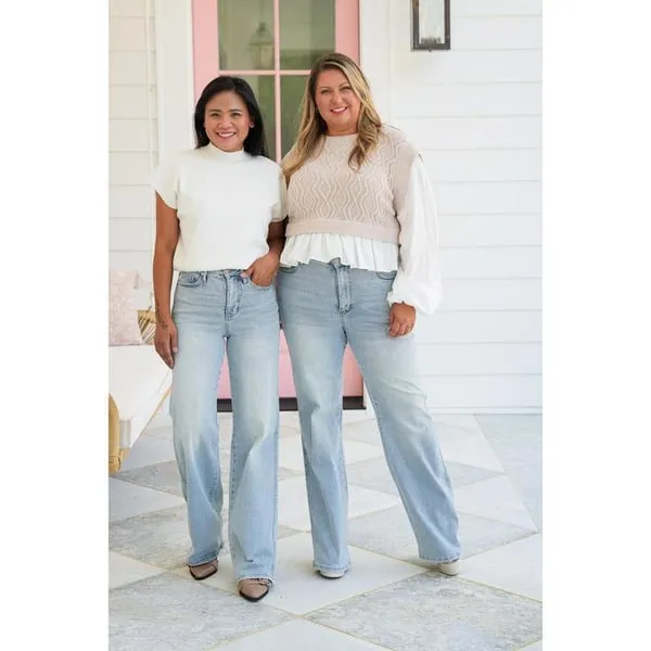 Karleen™ | High-Waisted Vintage Straight-Leg Jeans with Tummy Control