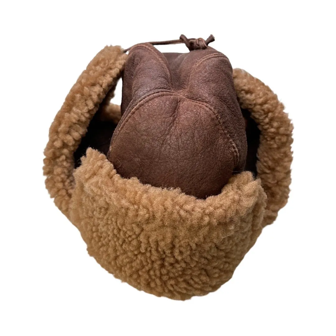 Kashani Chocolate Brown Shearling Aviator Hat
