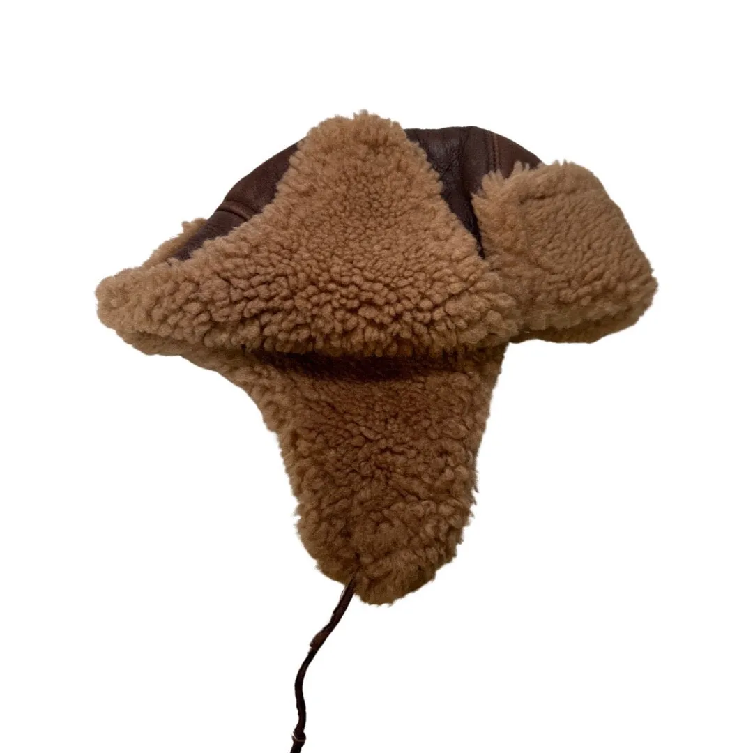 Kashani Chocolate Brown Shearling Aviator Hat