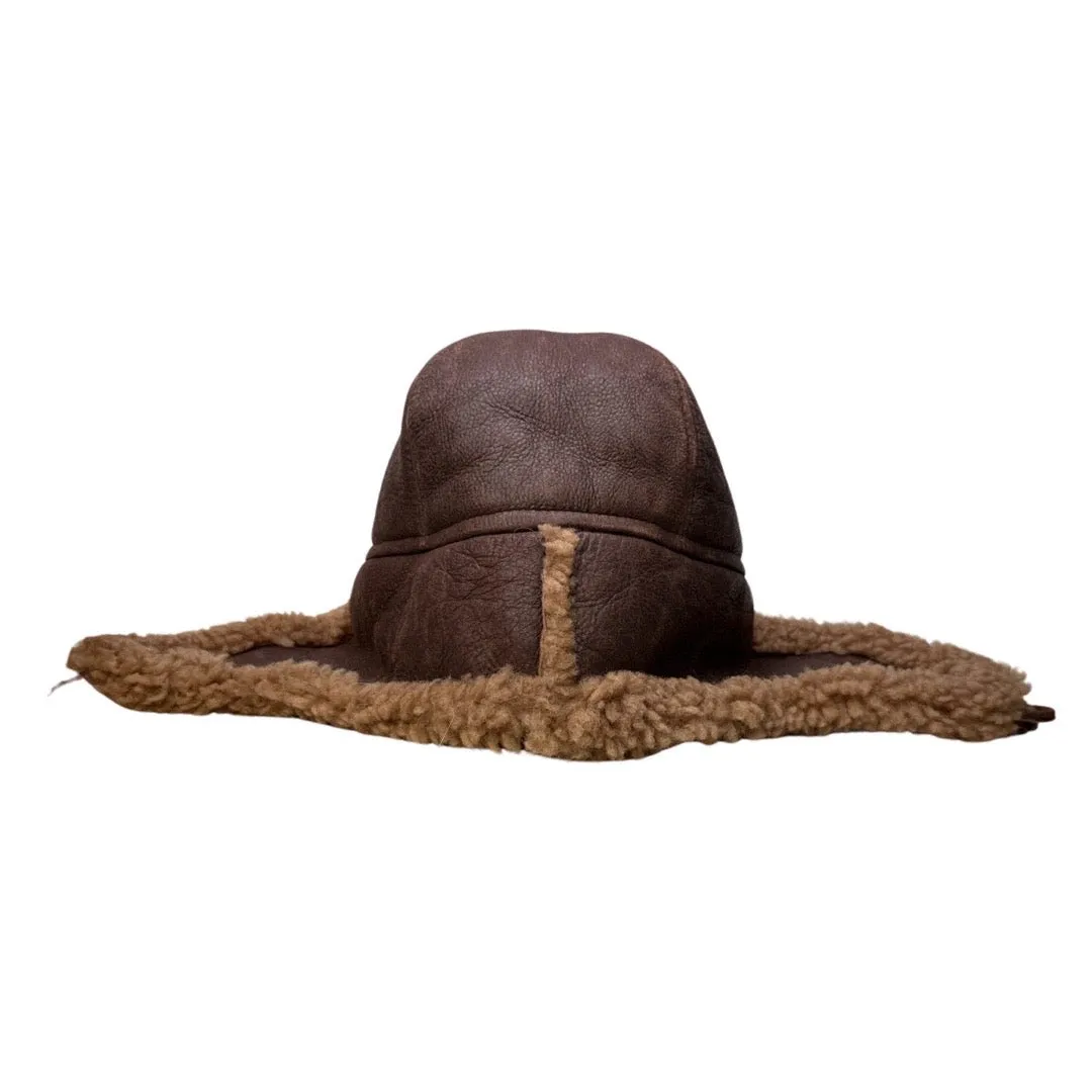 Kashani Chocolate Brown Shearling Aviator Hat