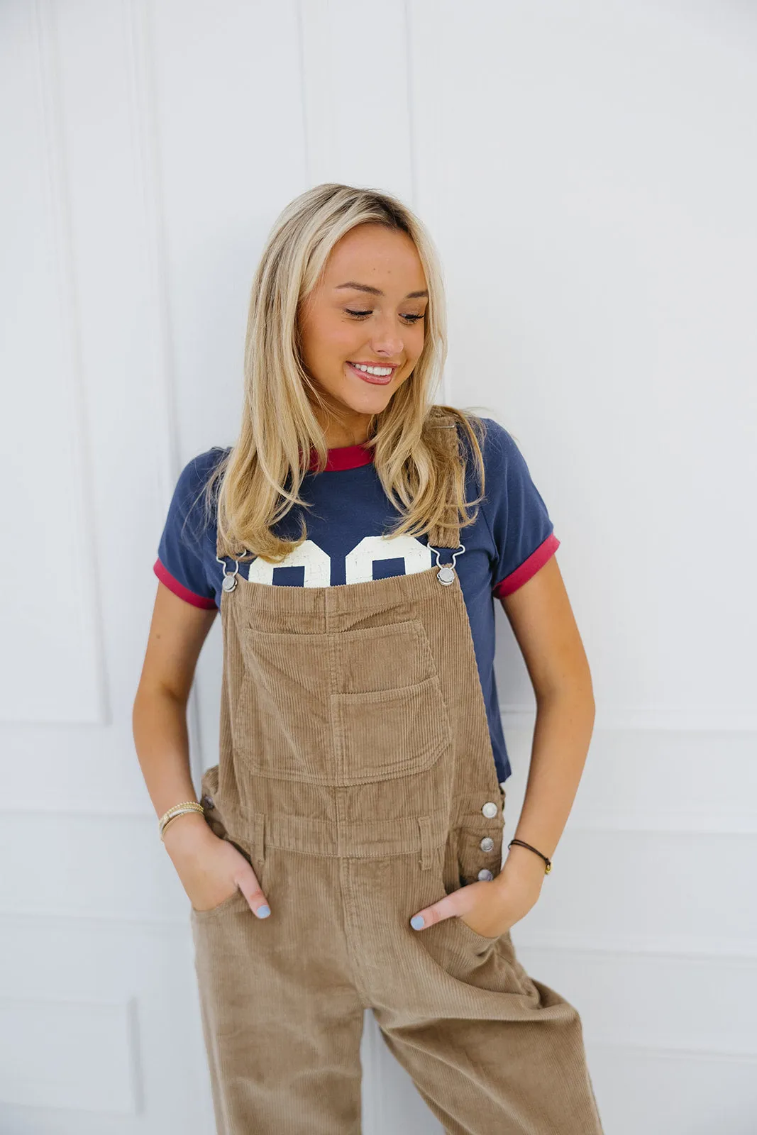 Kassidy Corduroy Overalls - Taupe