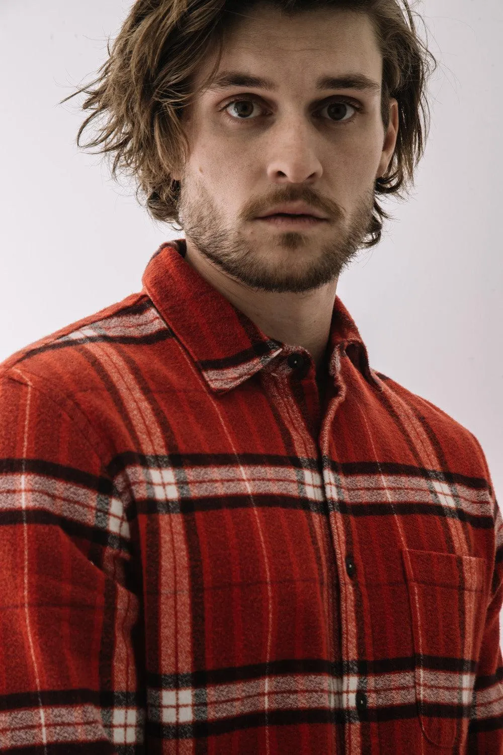 KATO "The Ripper" Organic Cotton Vintage Plaid Brushed - Red