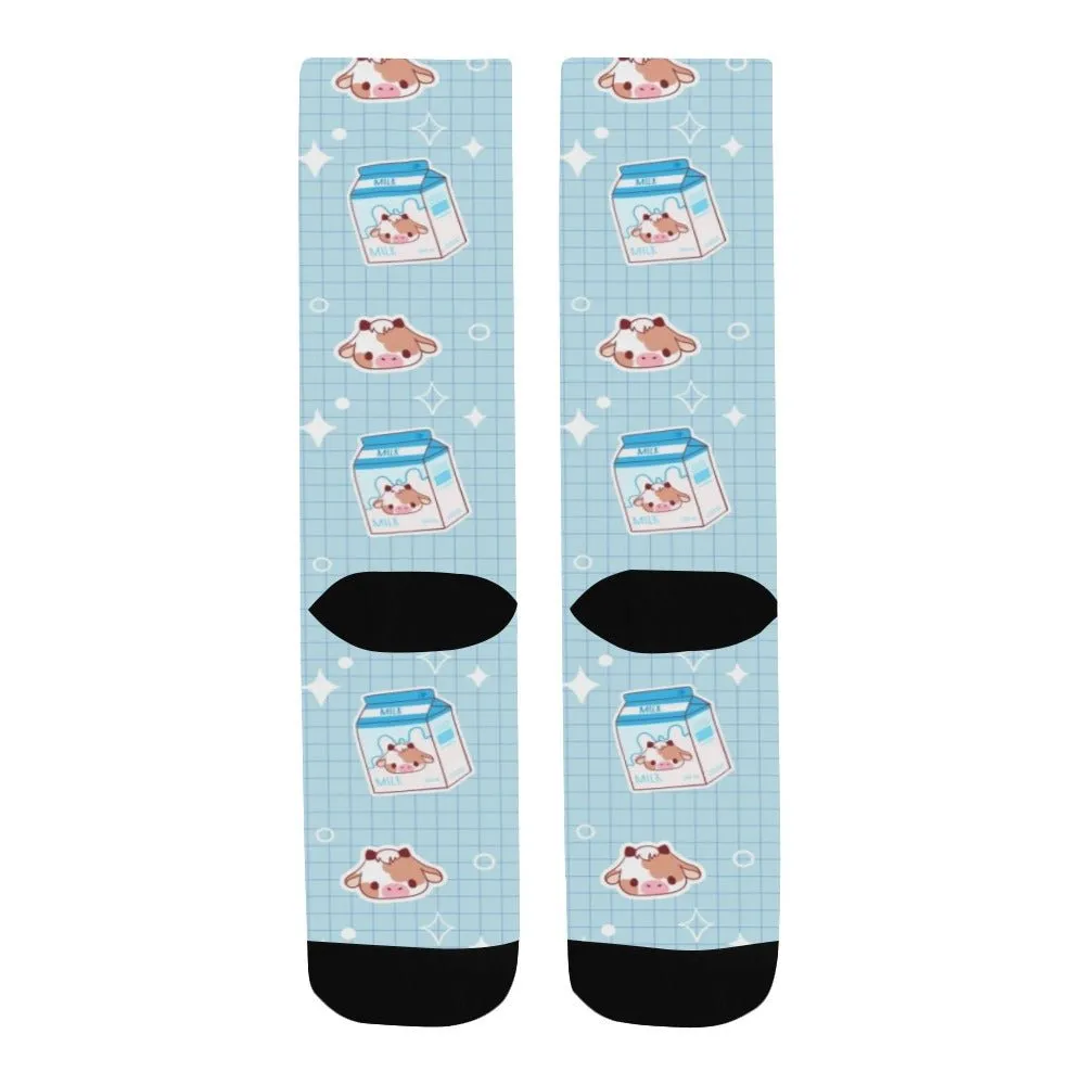 Kawaii Cow Milk Crew Socks