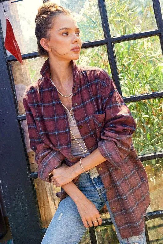 Kayla Long Plaid Shirt
