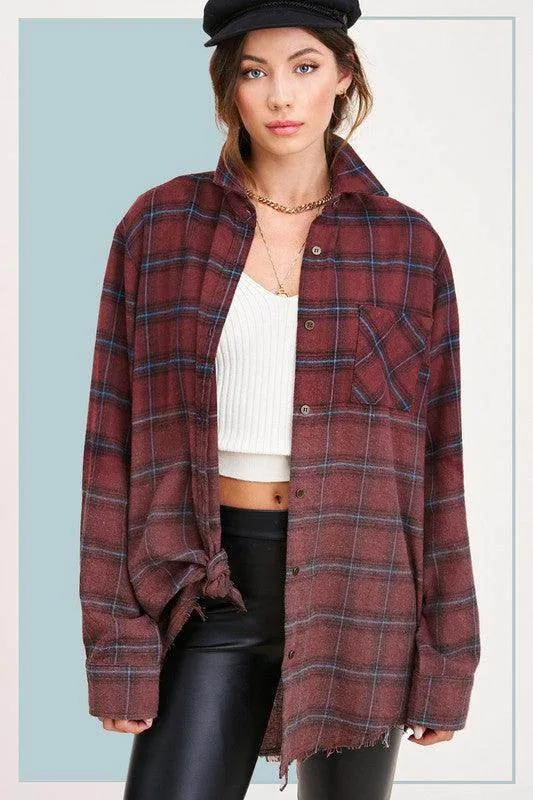 Kayla Long Plaid Shirt