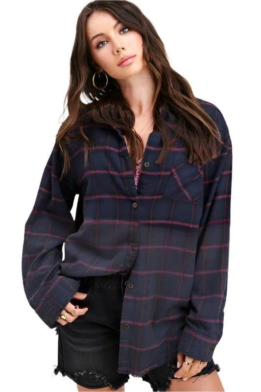 Kayla Long Plaid Shirt