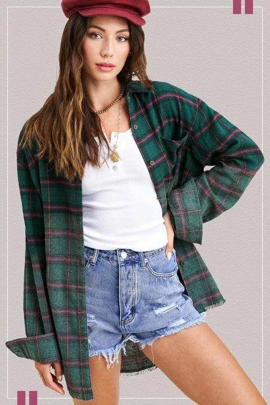Kayla Long Plaid Shirt