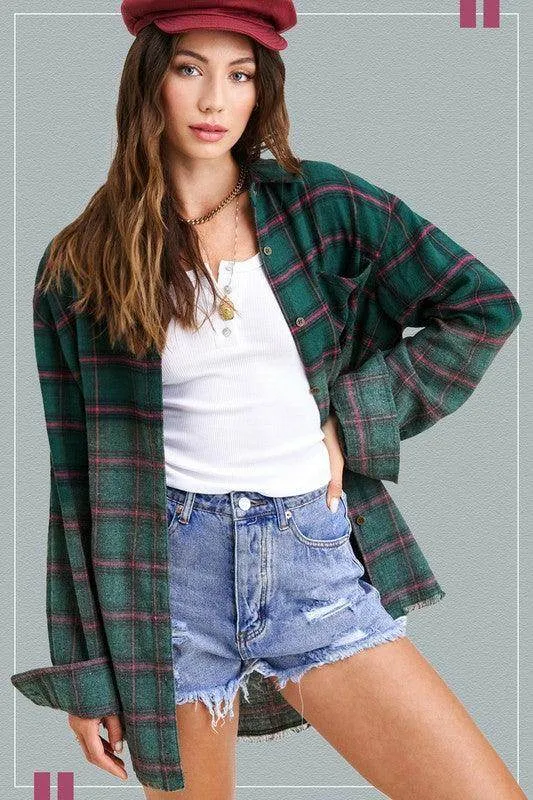 Kayla Long Plaid Shirt