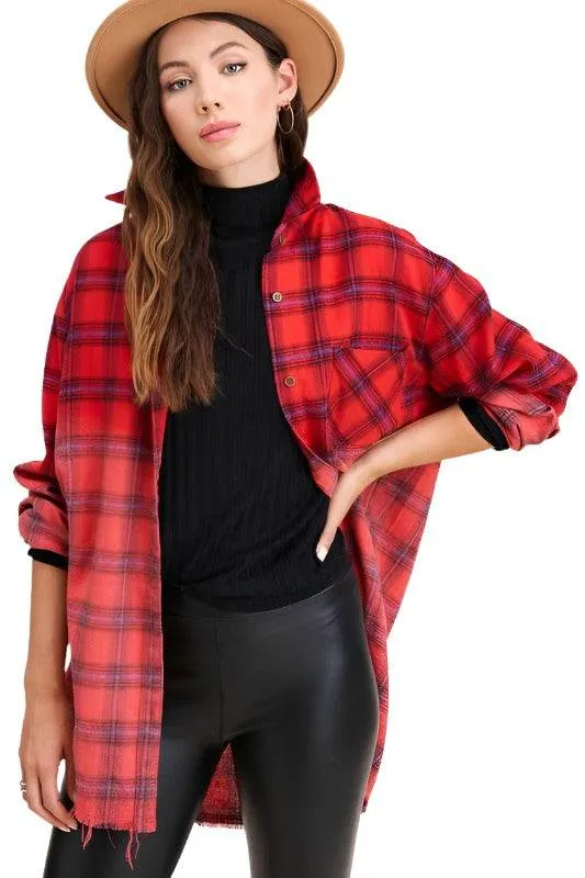 Kayla Long Plaid Shirt