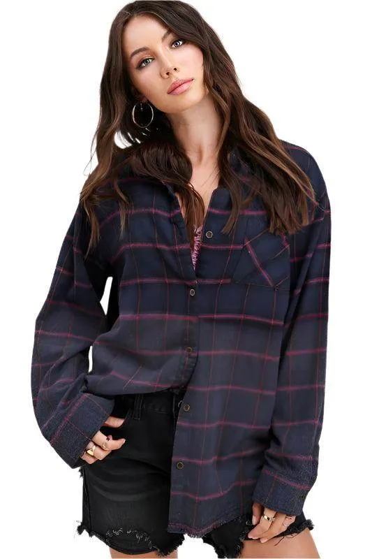 Kayla Long Plaid Shirt