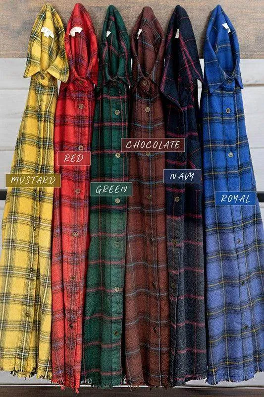 Kayla Long Plaid Shirt