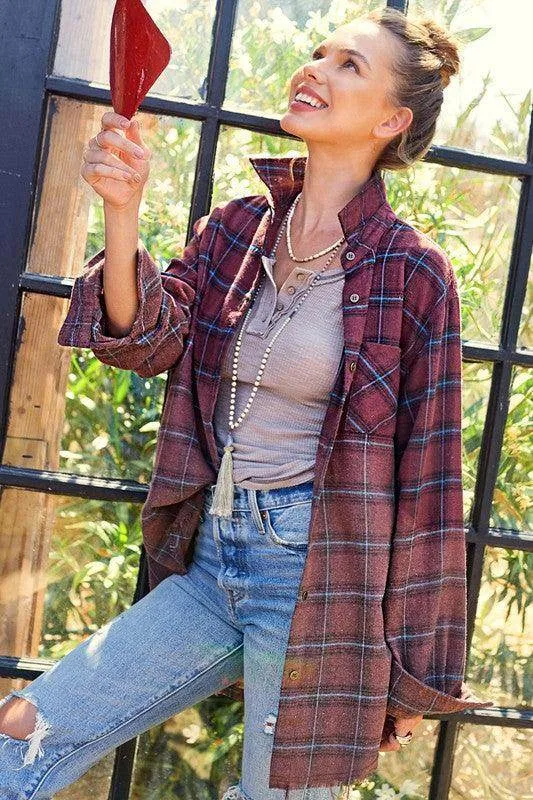 Kayla Long Plaid Shirt