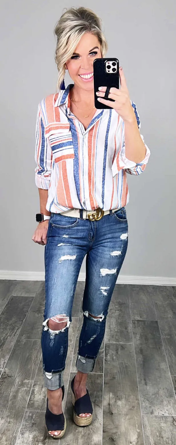 Keep It Coastal Striped Top