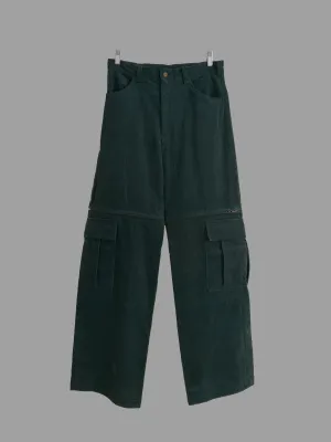 Keita Maruyama Homme 1990s dark green corduroy two way zip off trousers - size M