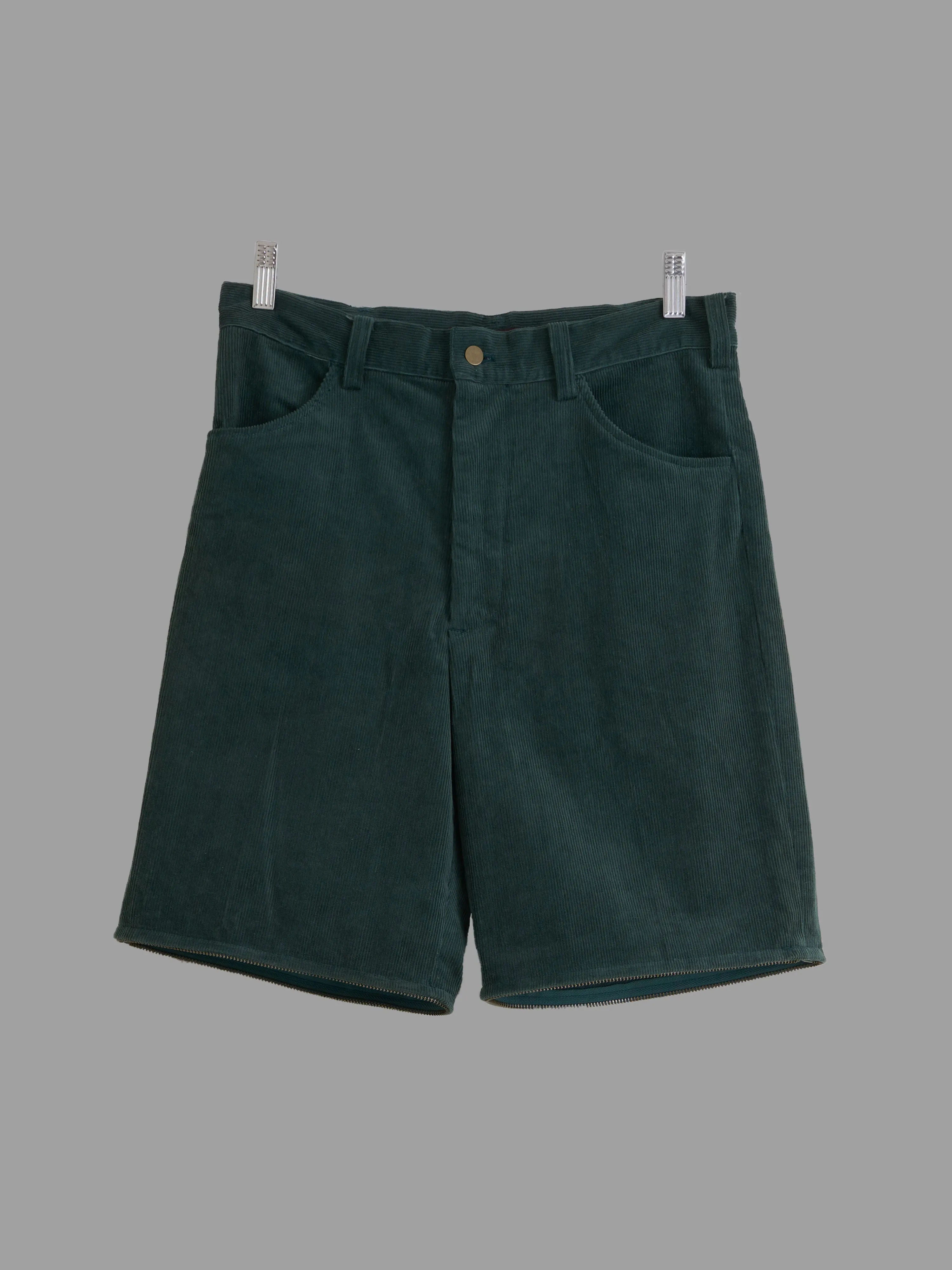 Keita Maruyama Homme 1990s dark green corduroy two way zip off trousers - size M