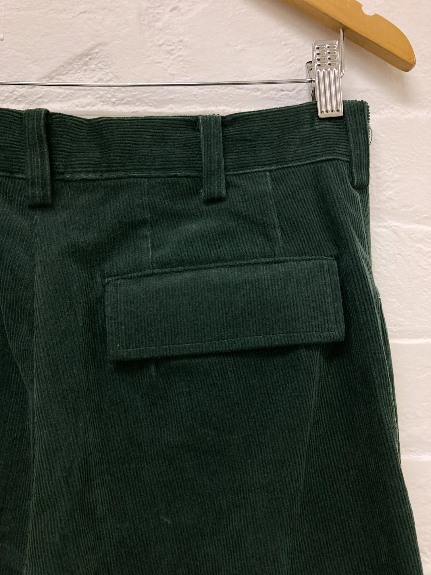 Keita Maruyama Homme 1990s dark green corduroy two way zip off trousers - size M