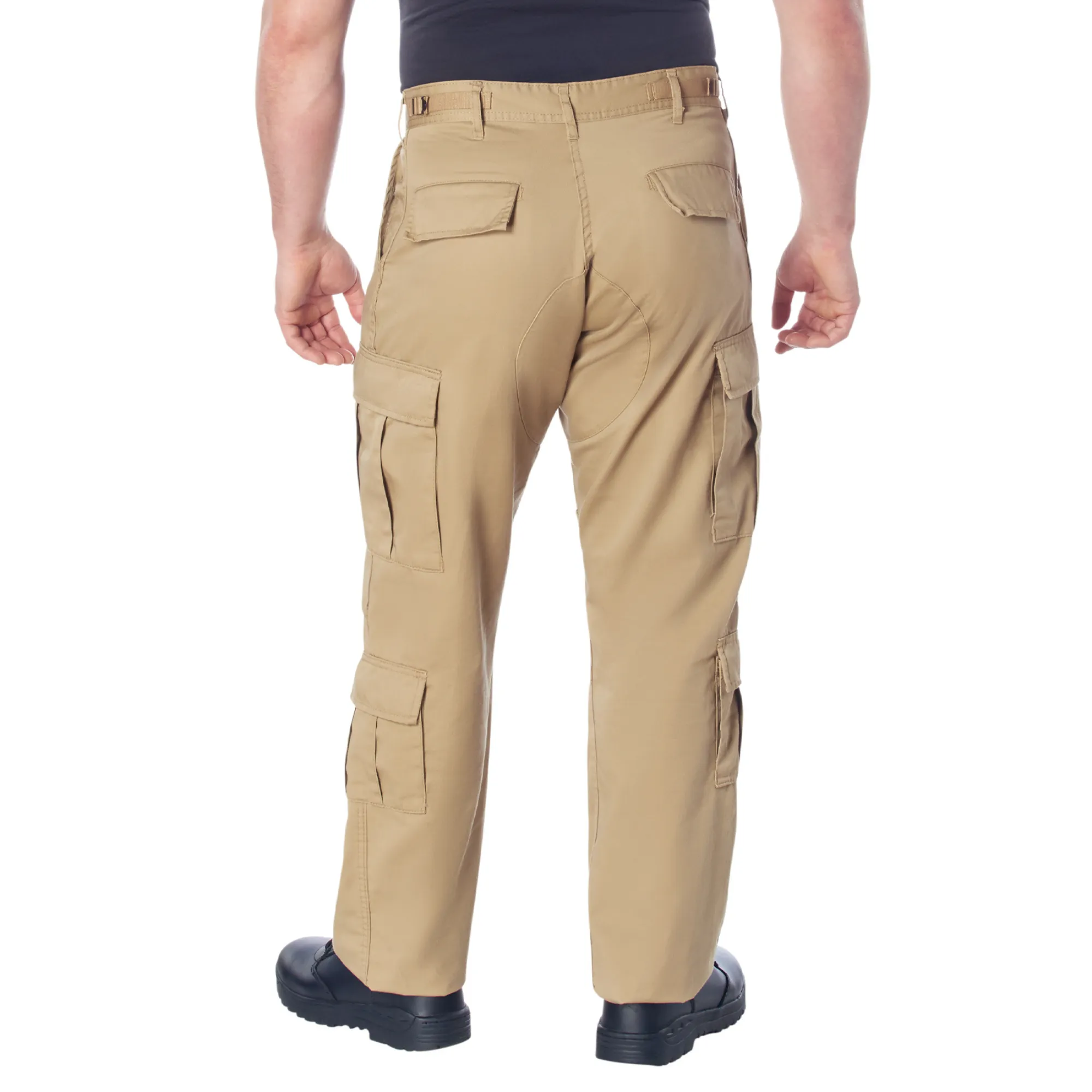 Khaki - Tactical Vintage Paratrooper BDU Pants Fatigues - Heavyweight Poly/Cotton - Zipper Fly