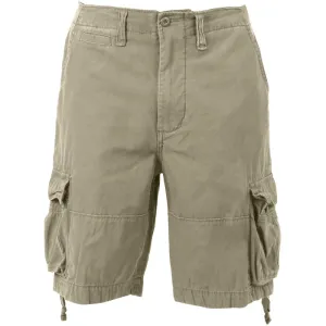 Khaki - Vintage Infantry Utility Army BDU Cargo Shorts - Heavyweight Cotton - Zipper Fly