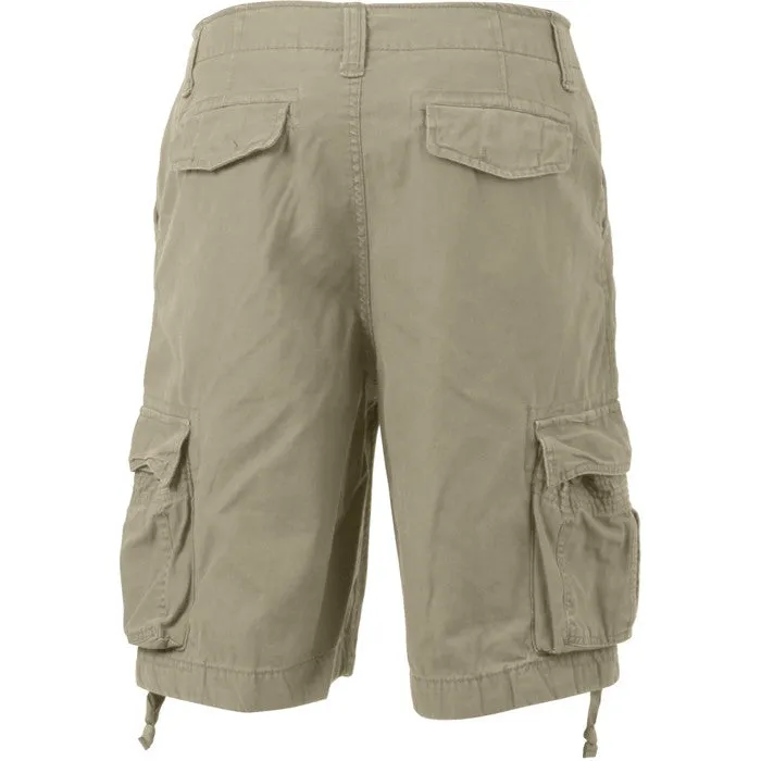 Khaki - Vintage Infantry Utility Army BDU Cargo Shorts - Heavyweight Cotton - Zipper Fly