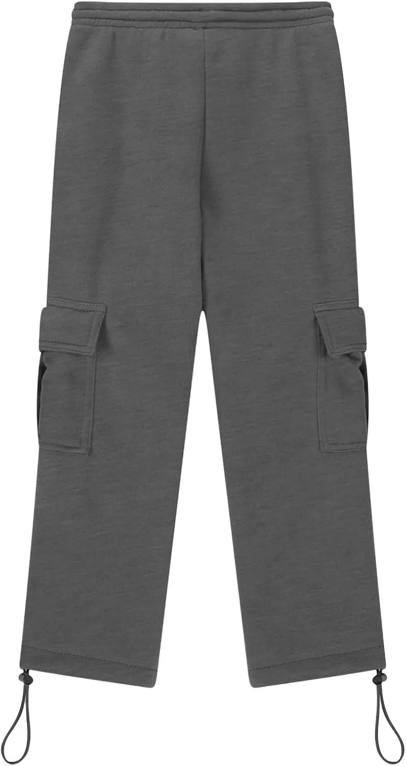 Kids Boys Cargo Sweatpants Toddler Boys' Casual Drawstring Elastic Waist Sweat Pants Baggy Sweatpants 1Pcs Set