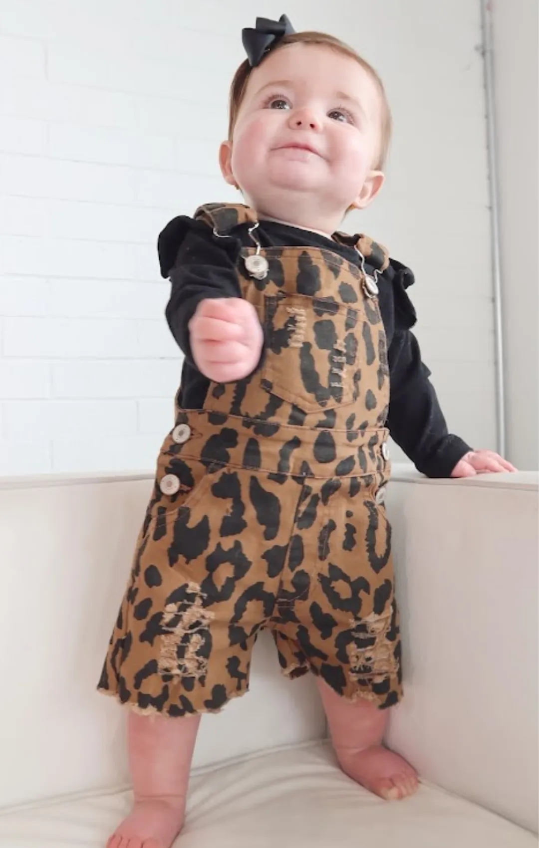Kids Cheetah Denim Overalls